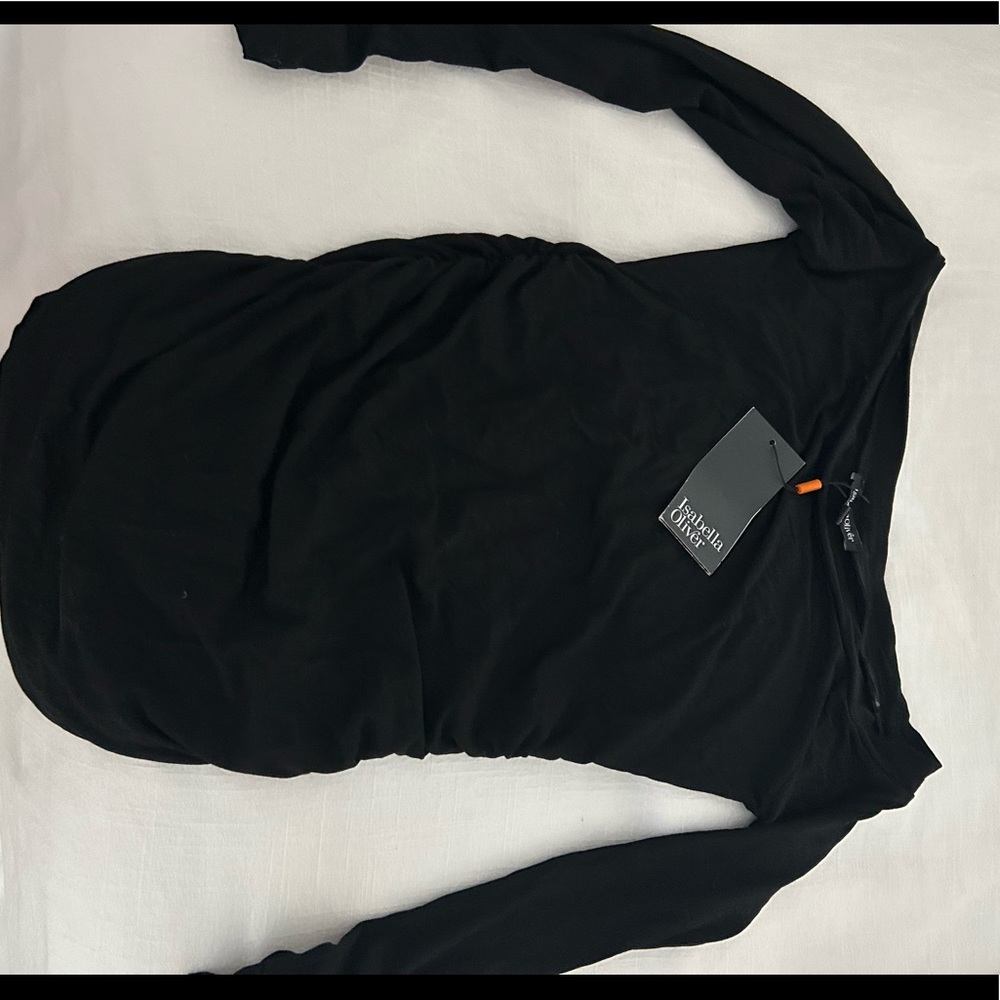 Off the shoulder, black maternity top. Brand new with tags Isabella Oliver